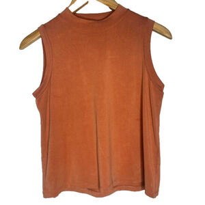 Madewell Tank Top Womens XXSMALL Burnt Orange Slub Knit Cropped Boho